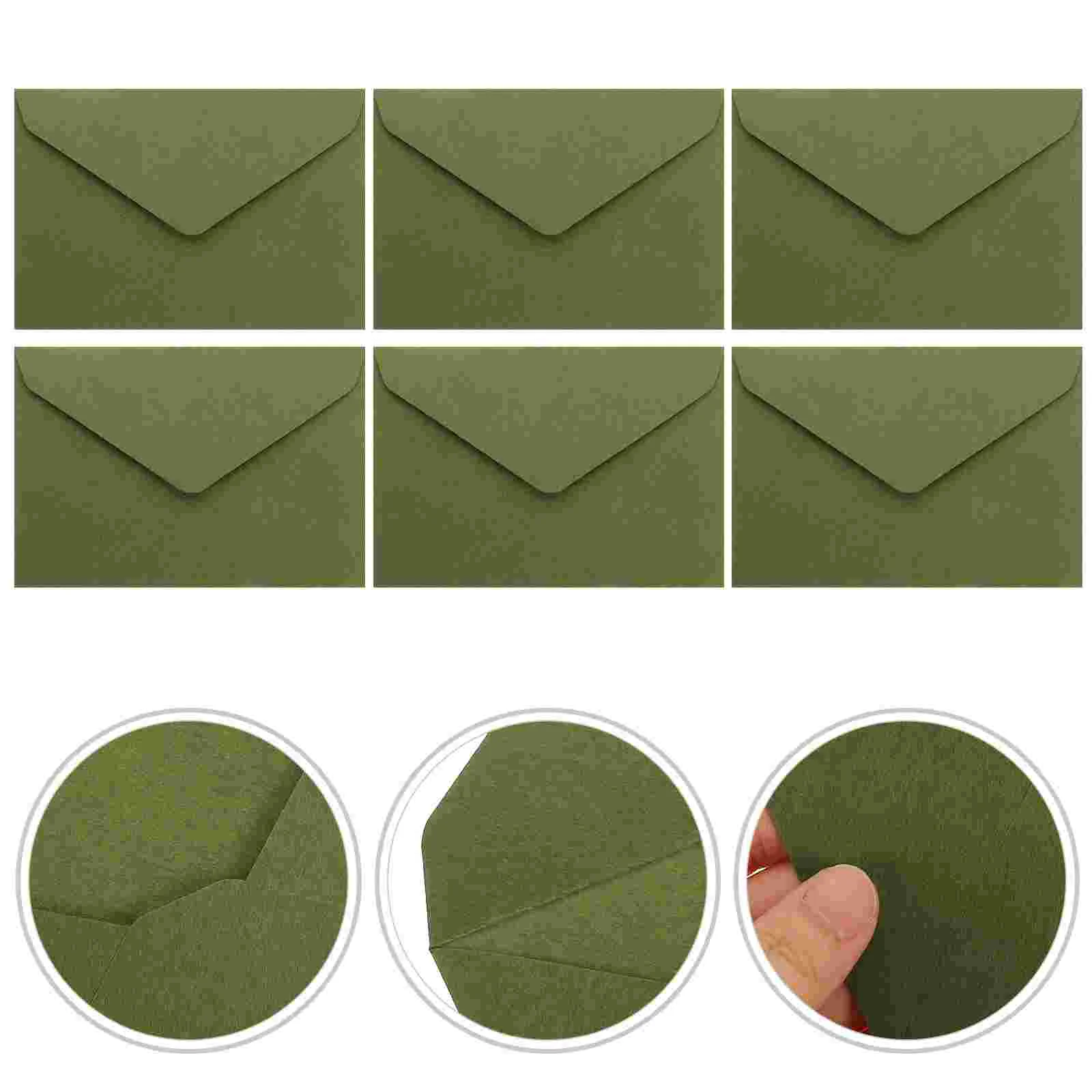 Cartões e envelopes em branco retrô 120g de espessura triângulo estilo ocidental cartão postal de casamento (verde grama silenciosa) 40 peças