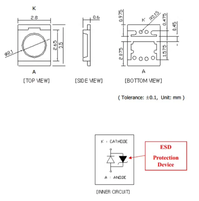 SAW8WA2A 3528 ultra-thin white 3700-4000k high voltage 30-34.5V