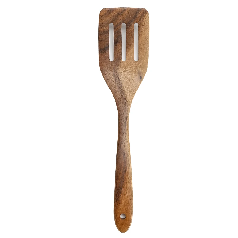 1PC-Teak wood spatula solid wood stir-fry spatula soup ladle non-stick pan wooden spatula teak kitchenware