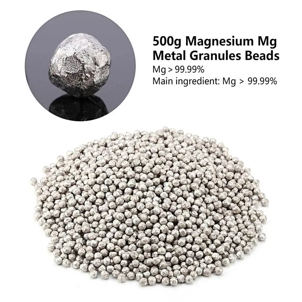 1 Bag Magnesium Beads High Strength Low Density Refractory 500g Metal Magnesium Mg Small Granules Beads for Home