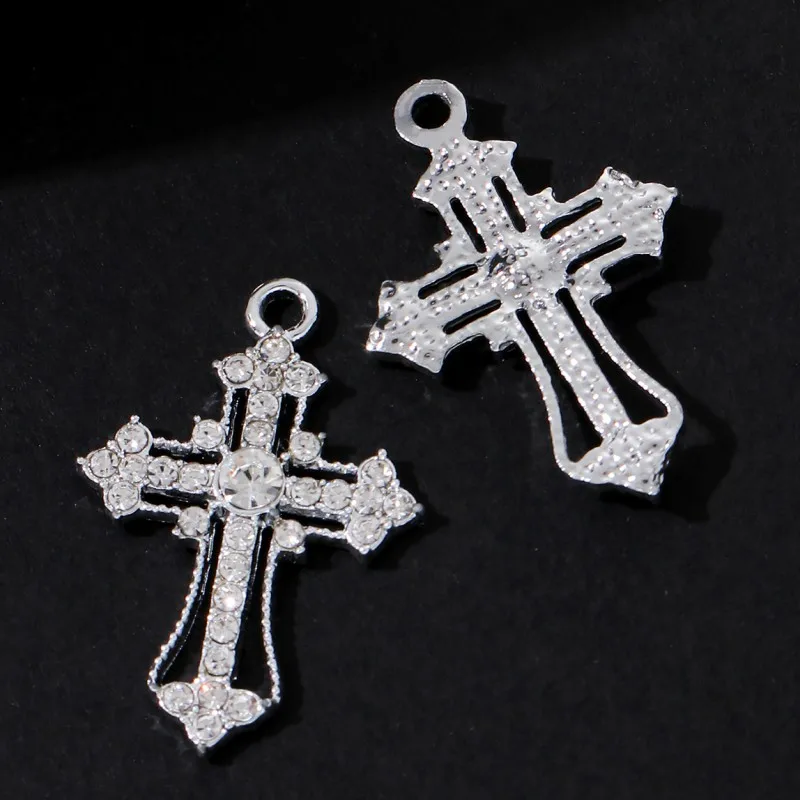 10 pz nuova moda croce smalto portachiavi abbagliante ciondoli cristiani religiosi per fare accessori gioielli fai da te fatti a mano trovare