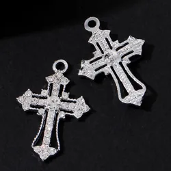 10pcs New Fashion Cross Enamel Keychain Glaring Religious Christian Pendants For Making Handmade DIY Jewelry Accessories Finding