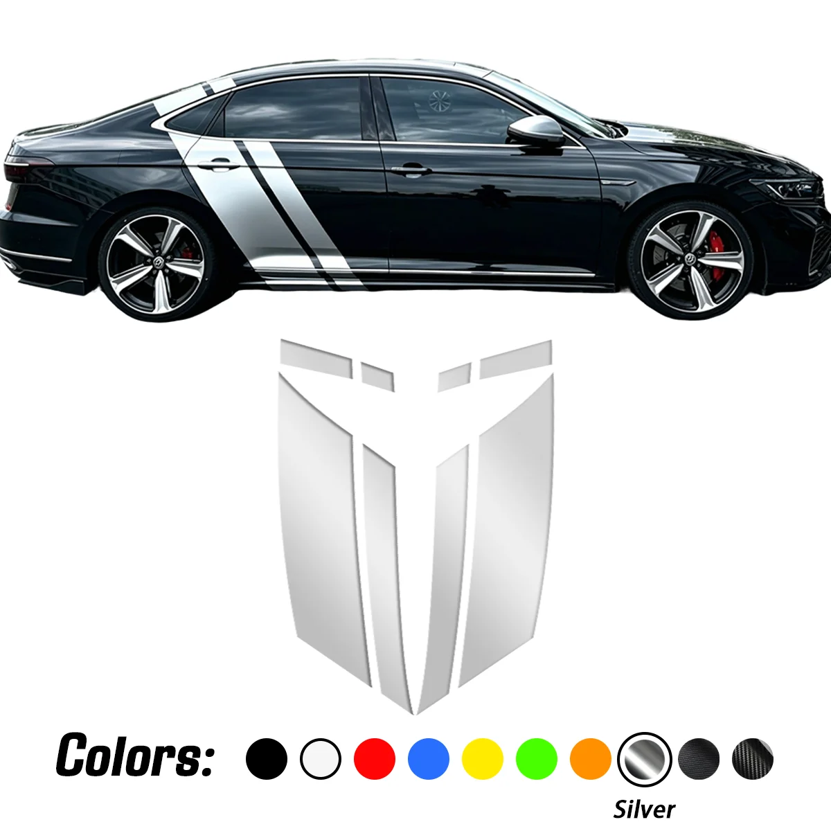 Auto-Seitentüraufkleber für VW Passat Magotan B6 B7 B8 B9 CC Racing Vinyl-Aufkleber Auto-Tuning-Zubehör Wasserdicht UV-Beständig