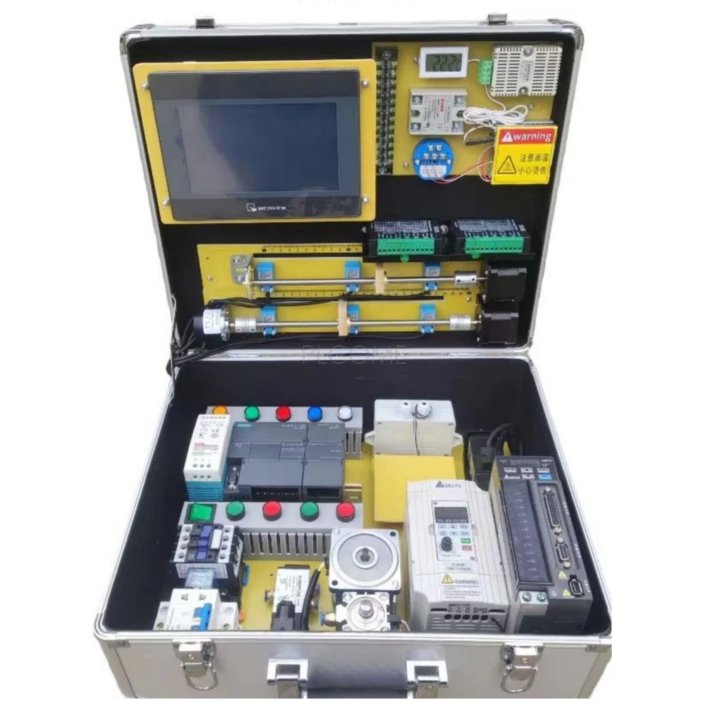 Kit de entrenamiento PLC inteligente S7-200 personalizado, caja de práctica de prueba, aprendizaje de pantalla táctil HMI, enseñanza de programación para Siemens