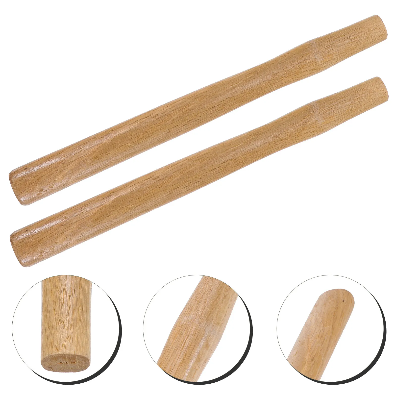 2Pcs Hardwood Hammer Handle 37Cm Replacement for Claw Ball Peen Hammer Natural Wood Grain Anti-Slip Grip Garden Workshop Repair