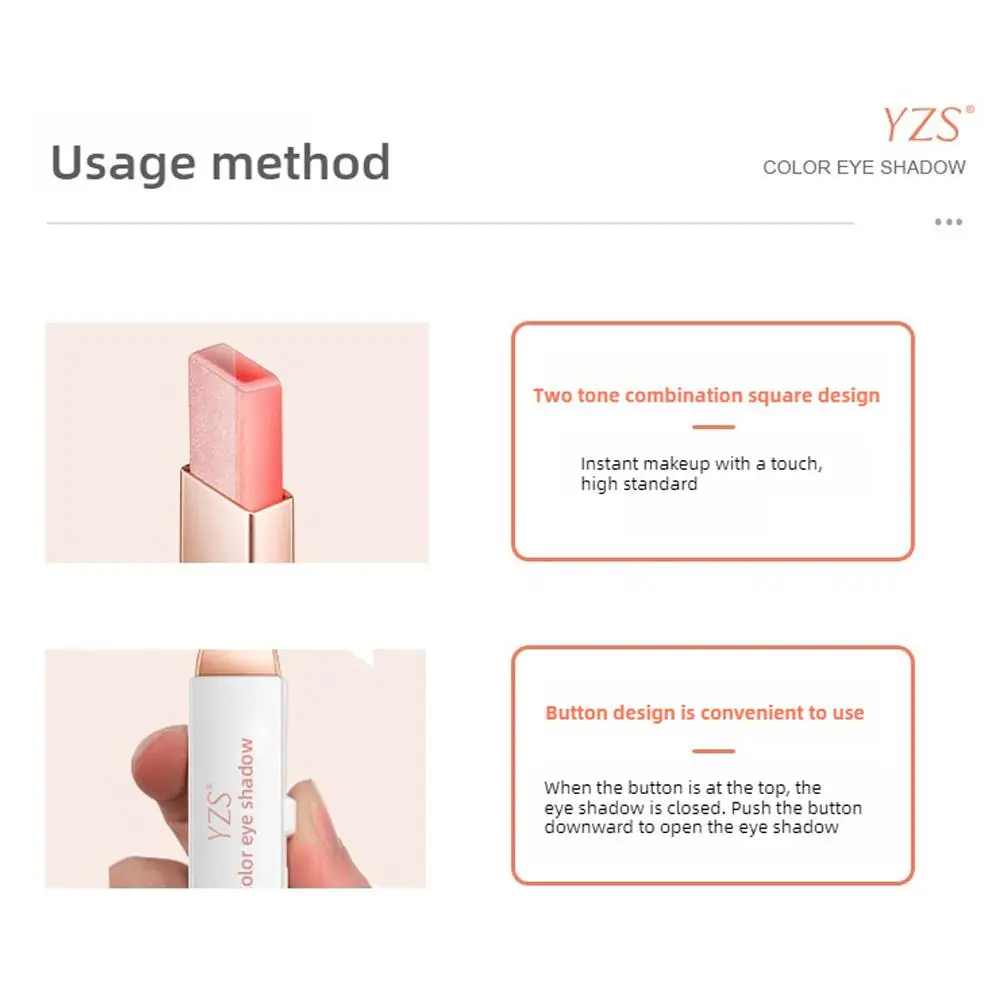 Double Color Glitter Eye Shadow Stick Matte Eyeshadow Makeup Waterproof Bicolor Shimmer Cosmetics Beauty Makeup Tool