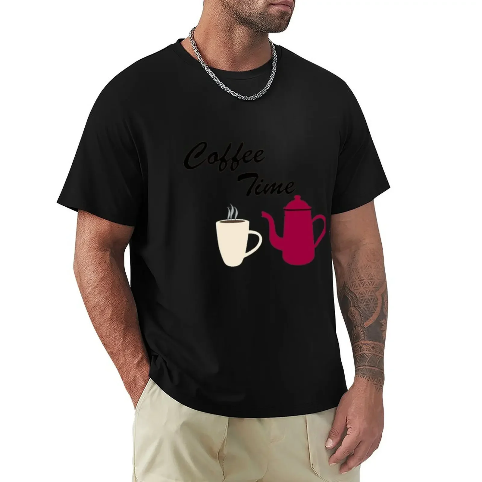 A Cozy Coffee Break T-Shirt cute clothes anime figures oversizeds plain heavyweight t shirts for men