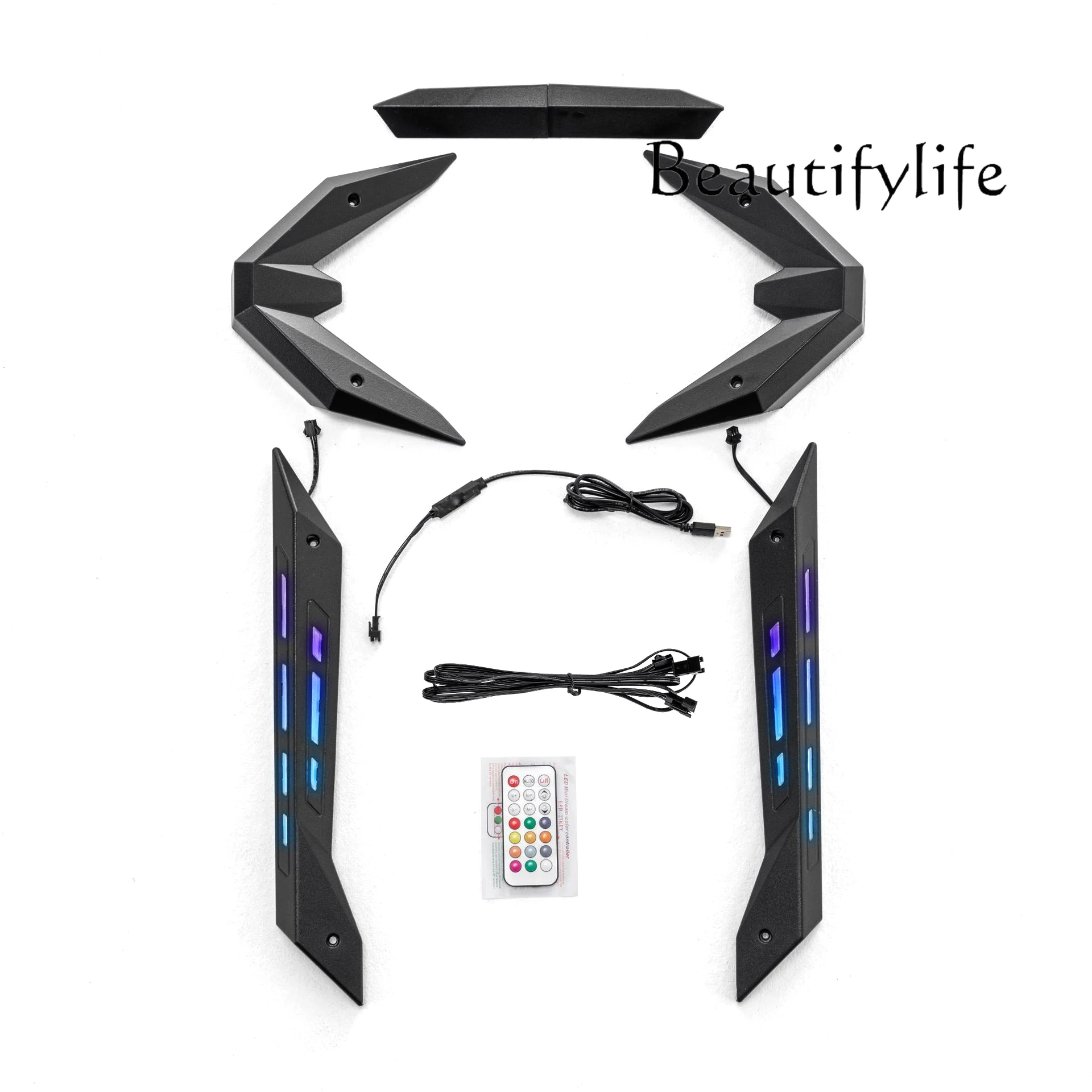 

Gaming computer desk accessories light strip RGB light effect ABS material armor accessories digital accessories