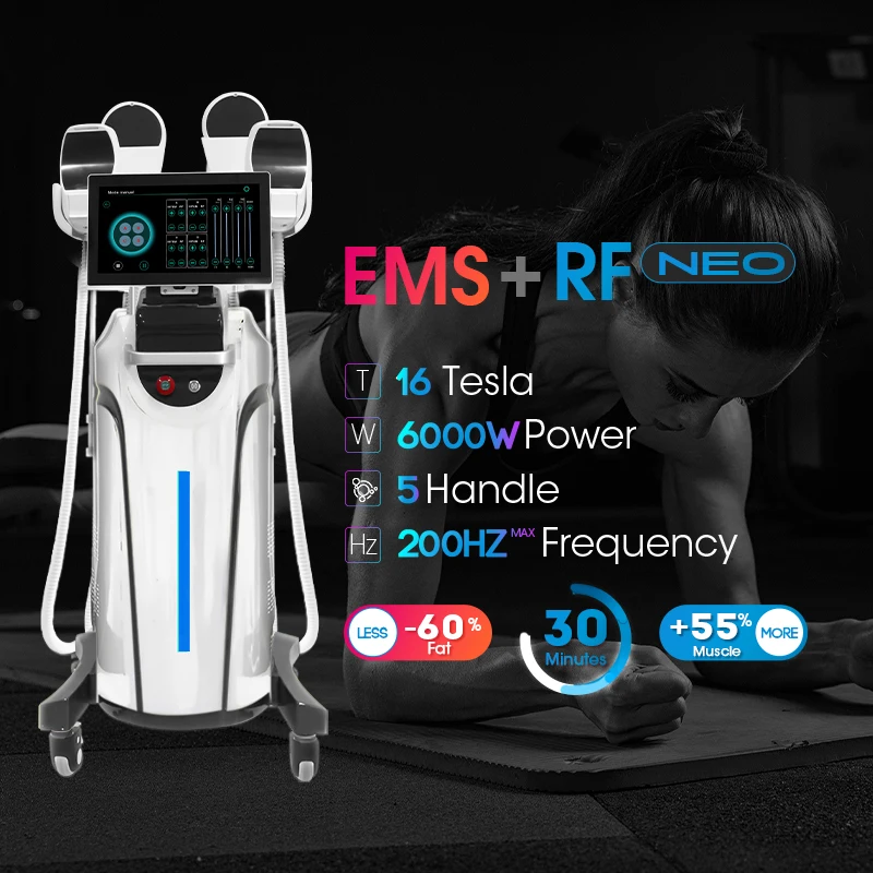 Hottest 6000W 200HZ AISPIRIT Em Sculpt Neo Rfing EMT Body Slim Pelvic Floor Muscle Stimulator Device With Chair