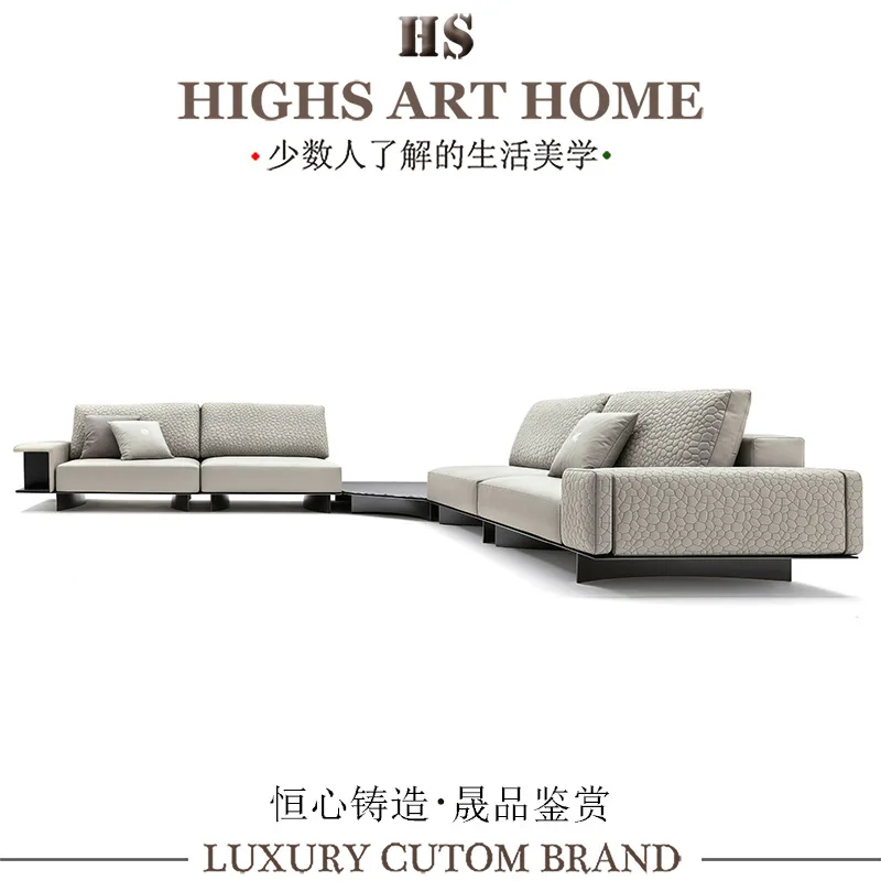 Giorgio collection Italian high-end leather combination sofa, villa large corner sofa