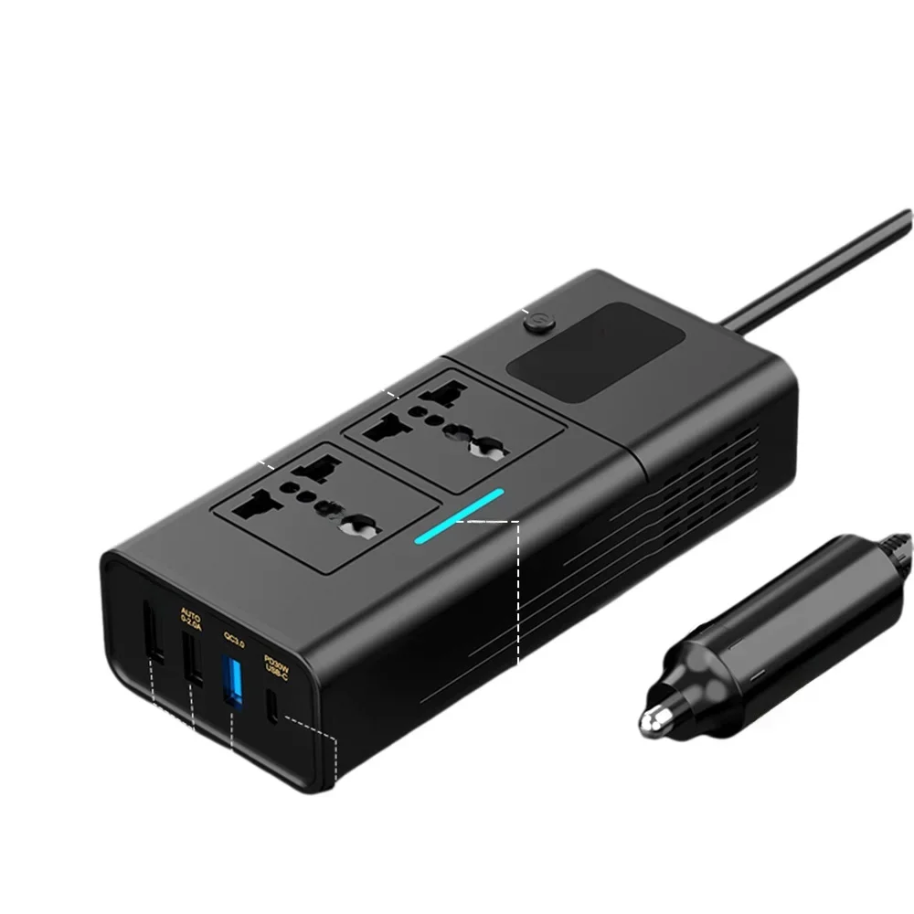 Car Inverter Car Cigarette Iighter 12v Can Be Converted To 220v Power Conversion Fast Charger Car Socket Multi-Function