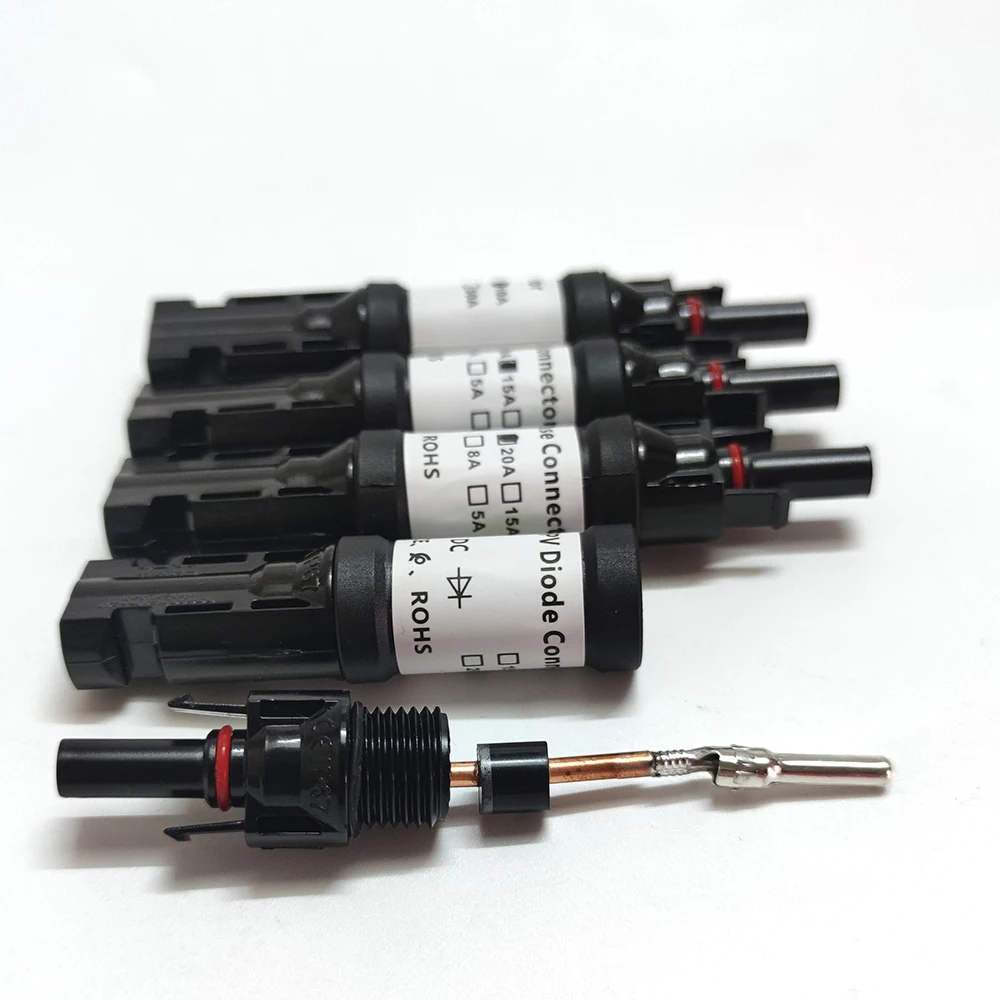 1000VDC Connector PV Connector Cable 10A 15A 20A 30A Blocking Diode Parts Replacements Solar Panel