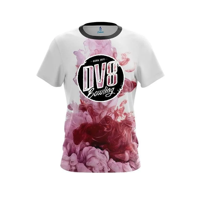 Men DV8 Bowling Performance Jersey Full Body Red Baseball Seam Stitch Graphic Print Short Sleeve Pro Player Casual Sports Tops