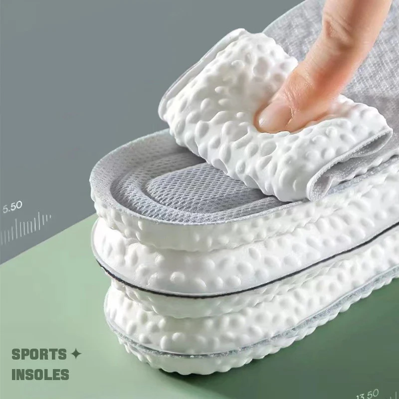 Plantillas blandas 4D para zapatos, almohadillas ortopédicas con absorción de impacto para fascitis Plantar, 1 par