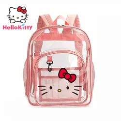 Mochila transparente de Hello Kitty para estudiantes americanos, Bolsa Escolar de capacidad transparente de Tpu, Material impermeable, bolsa de libros para niñas