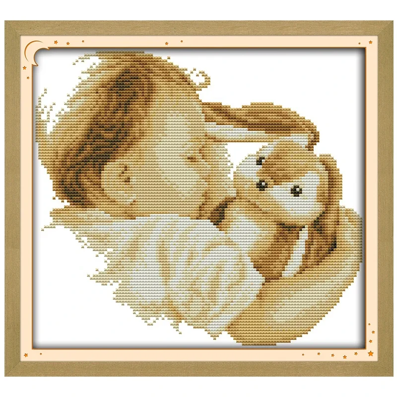 Little Girl Baby Angel Patterns Counted Cross Stitch Set DIY 11CT 14CT 16CT Stamped DMC Cross-stitch Kit Embroidery Needlework