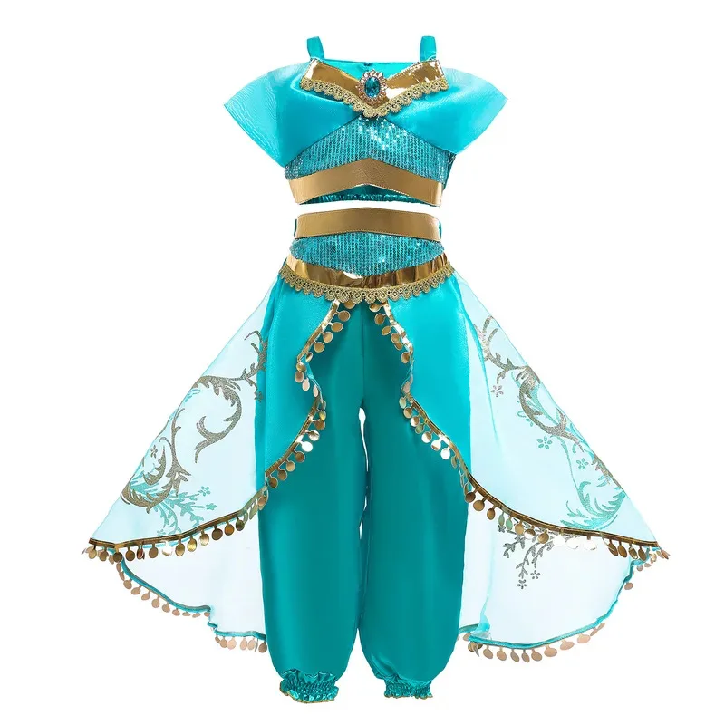 

Cosplay Girls Jasmine Dress Magic Lamp Carnival Party Princess Clothing Vestidos Halloween Birthday Party Cosplay Aladdin Anime