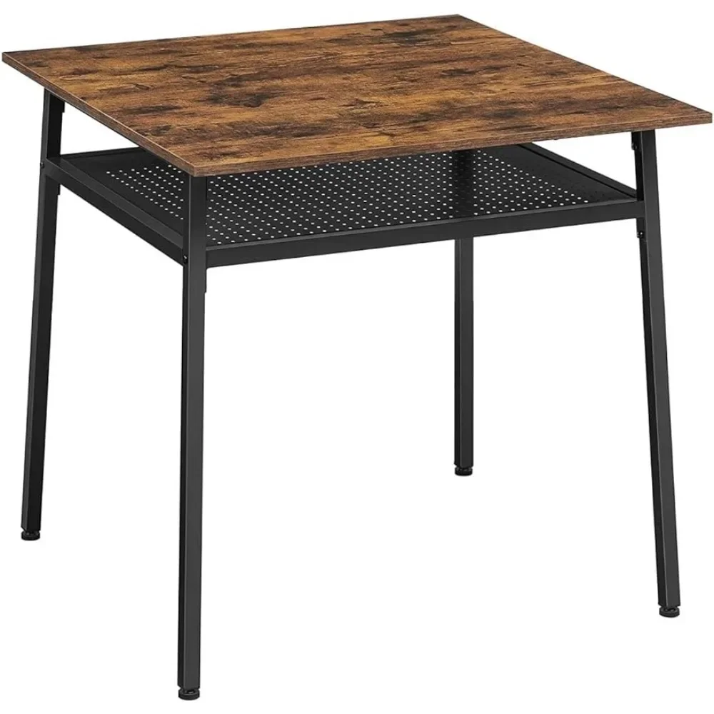 

Dining Table 31.5 X 31.5 X 30.7 Inches Furniture Industrial Square Office Desk With Storage Compartment Brown Freight Free Room