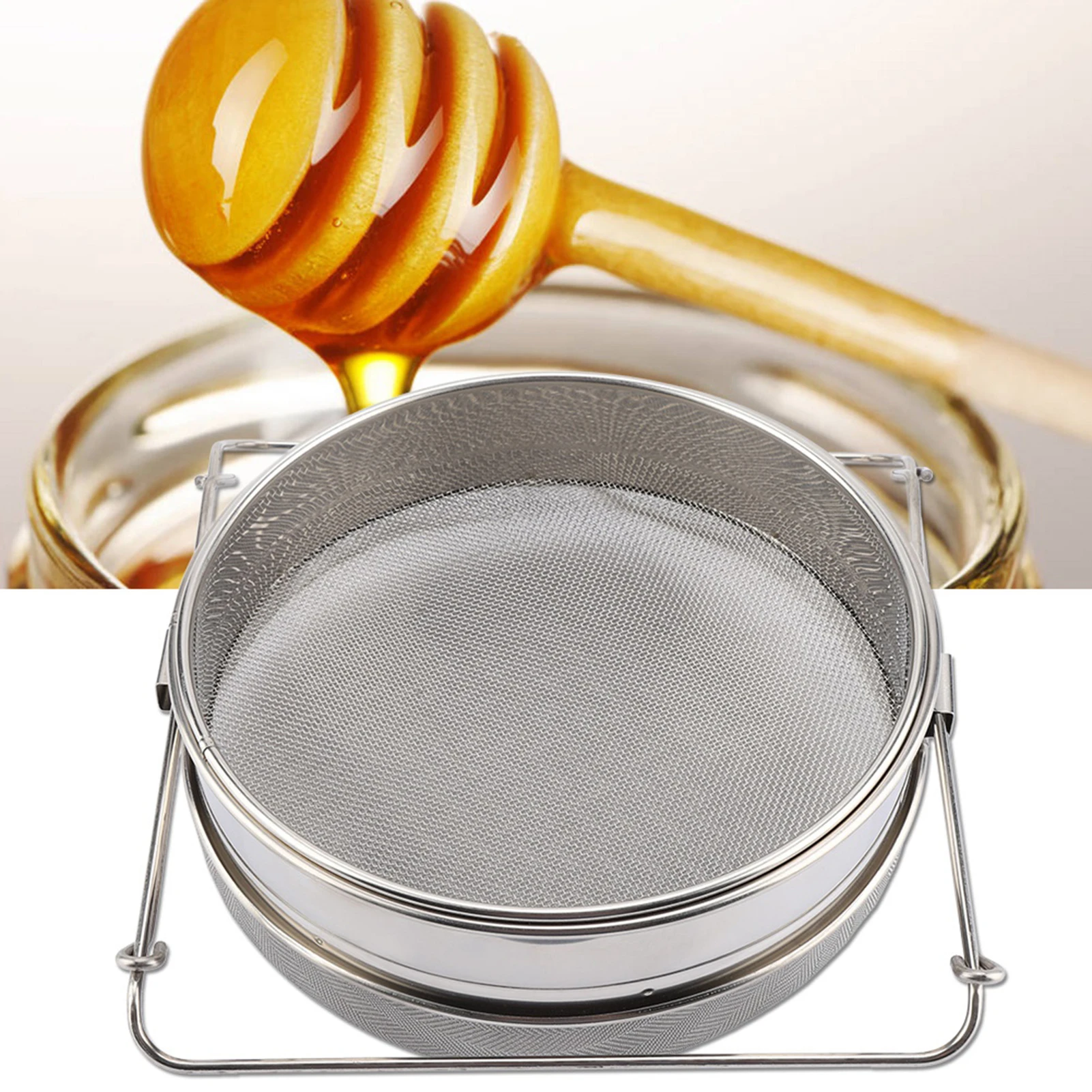 Big Stainless Steel Double Layer Honey Sieve / Strainer / Filter Set with Adjustable Arms Stainless Steel Beekeeping Equipment