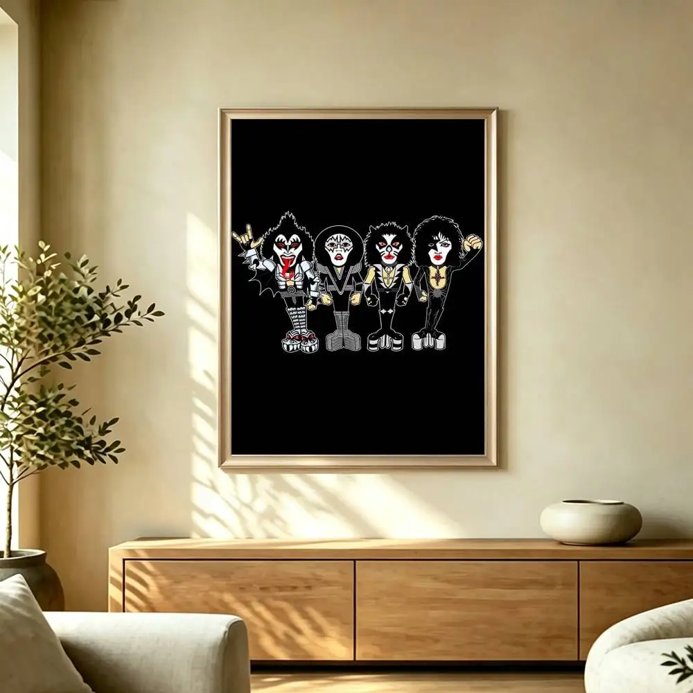The KISS Rock B-band Poster Waterproof Wall Art Sticker For Bar Living Room Vintage Decor High Quality Print Gift view 4