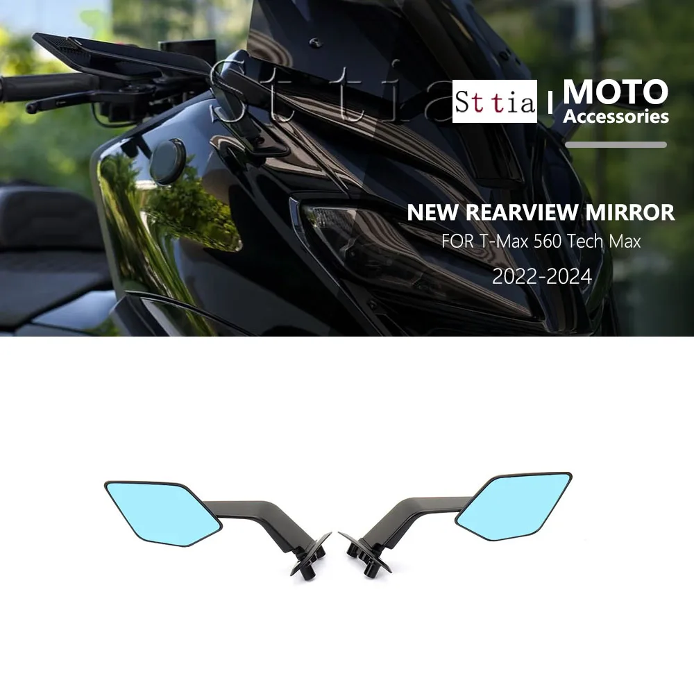 

Motorcycle Rearview Mirror With Wind Deflector Stealth Winglets Side Mirror For Yamaha TMax560 Tech Max T-MAX 560 TMAX 2022-2024