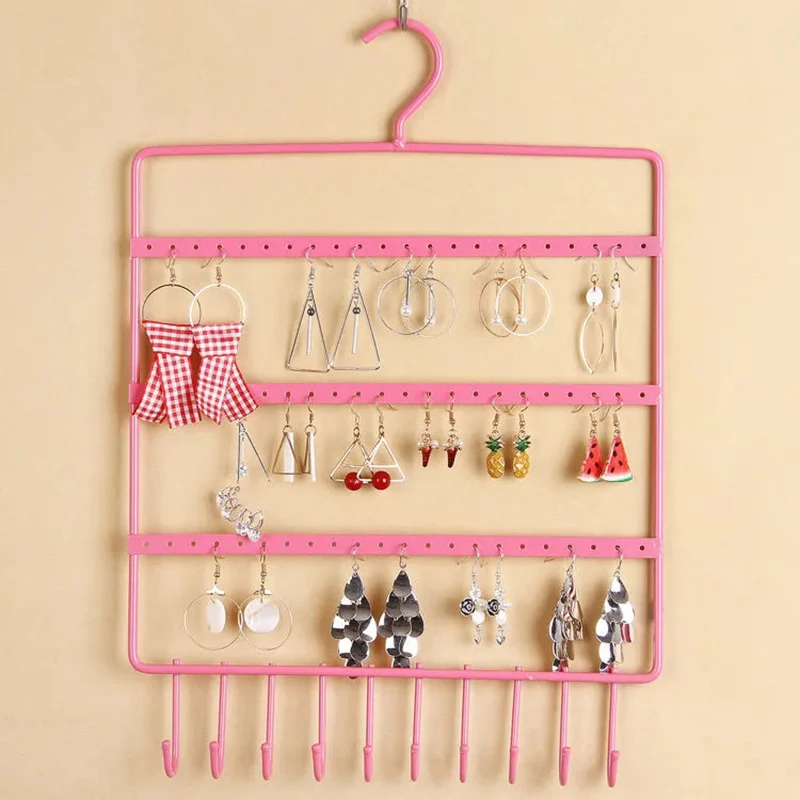 Metal Earring Jewelry Display Organizer Wall Hanging Jewelry Stand Hook up Necklace Ring Jewelry Storage Display Store Decor