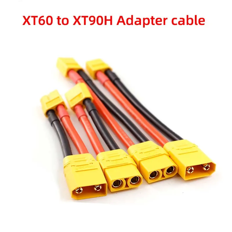 1PCS XT60 to XT90H connection cable, plug cable, male-to-female adapter cable, 10AWG silicone wire, model aircraft power supply