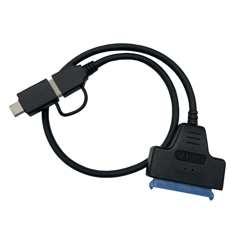 1Pcs Dual Head USB 3.0 Type-C To SATA Adapter 2.5 Inches Hard Disk Laptop Connector Notebook Computer PC Desktop SSD Driver