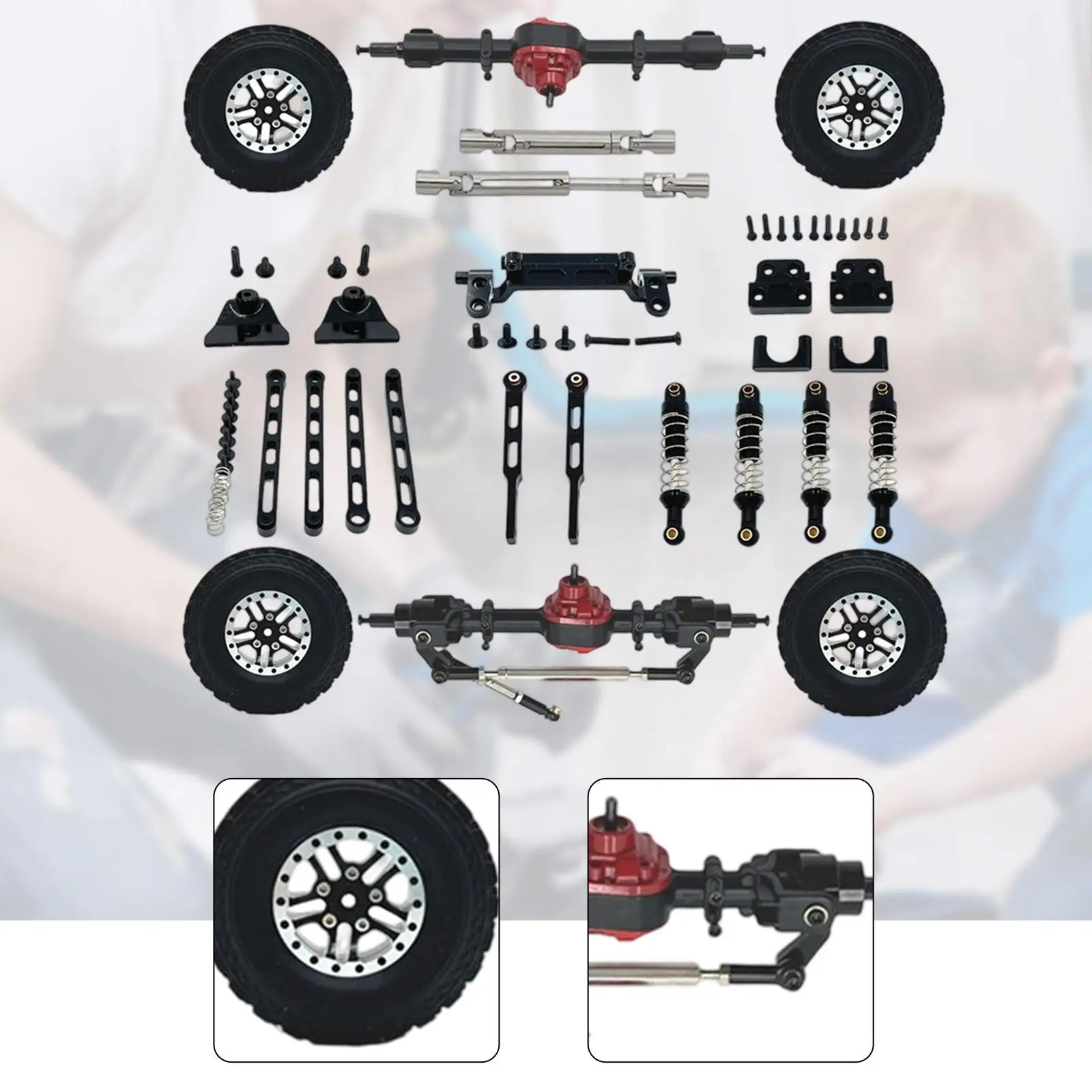 طقم ترقية محور إطارات السيارات المعدنية RC قطع غيار عجلات ذات قبضة عالية لـ MN #5