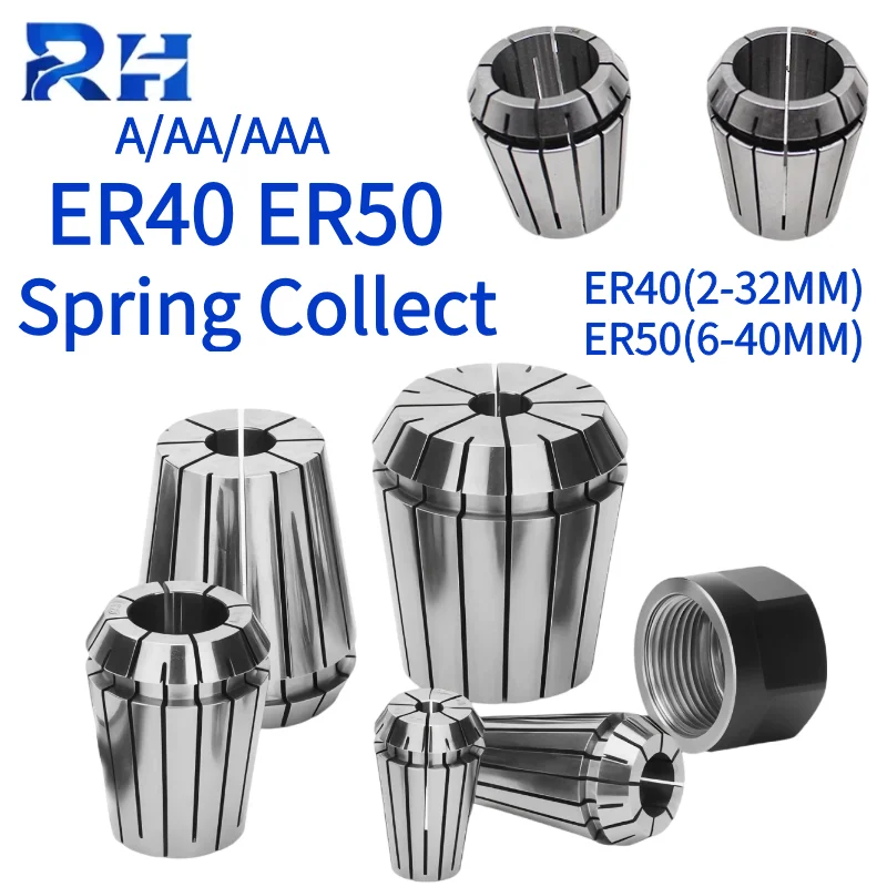 ER40 ER50 Spring Collect Chuck Clamp High Precision 0.005MM Spring Collet Set 6-40MM Collect Chuck Suitable CNC Machining Center