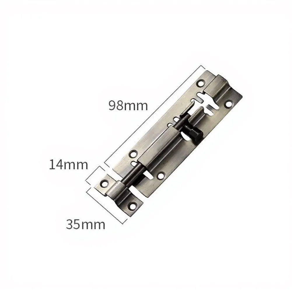 Stainless Steel 6 Inch For Surface Mounted Slide Bolt Latch for Wooden Interior Doors Cabinets and Residential Function