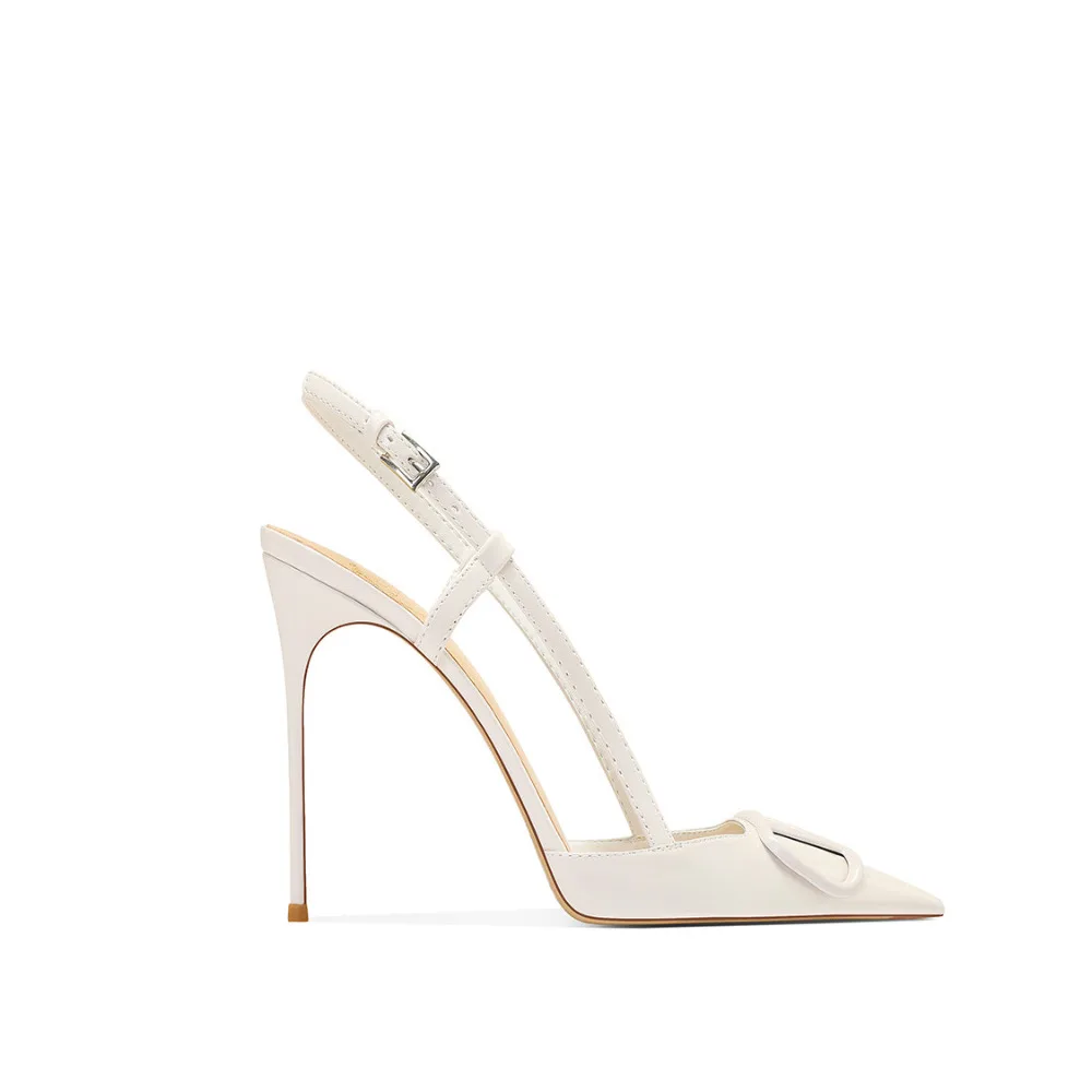 Women Nude Pointed Toe Thin Heel Sandals Spring New Arrival Open Back Closed Toe Elegant High Heel Sandals
