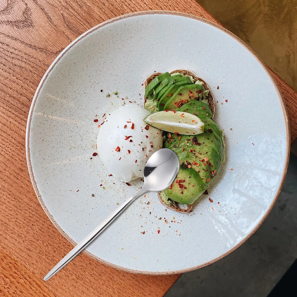 

6Pcs Stainless Steel Soup Spoon Set Smooth Edge Dinner Spoons for Kitchen Restaurant Tableware Silverware Kitchen Soup Spoon