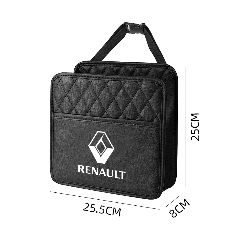 PU Leather Car Seat Back Bag Universal Auto Seat Storage Box For Renault Koleos Duster Megane 2 Logan Clio Auto Accessories