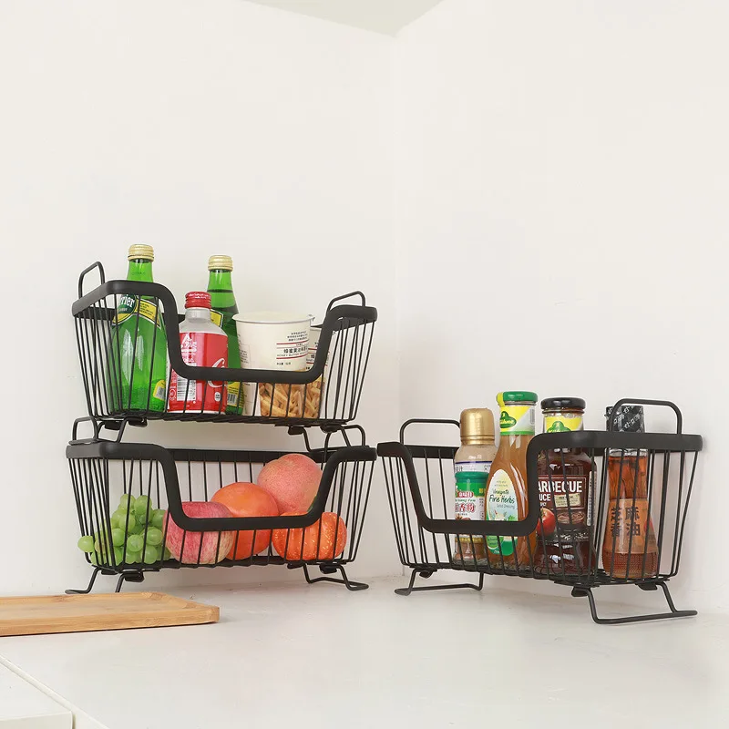 Stackable Storage Basket Kitchen Supplies Countertop Multi-layer Storage Rack Vegetable and Fruit Snack Storage Rack