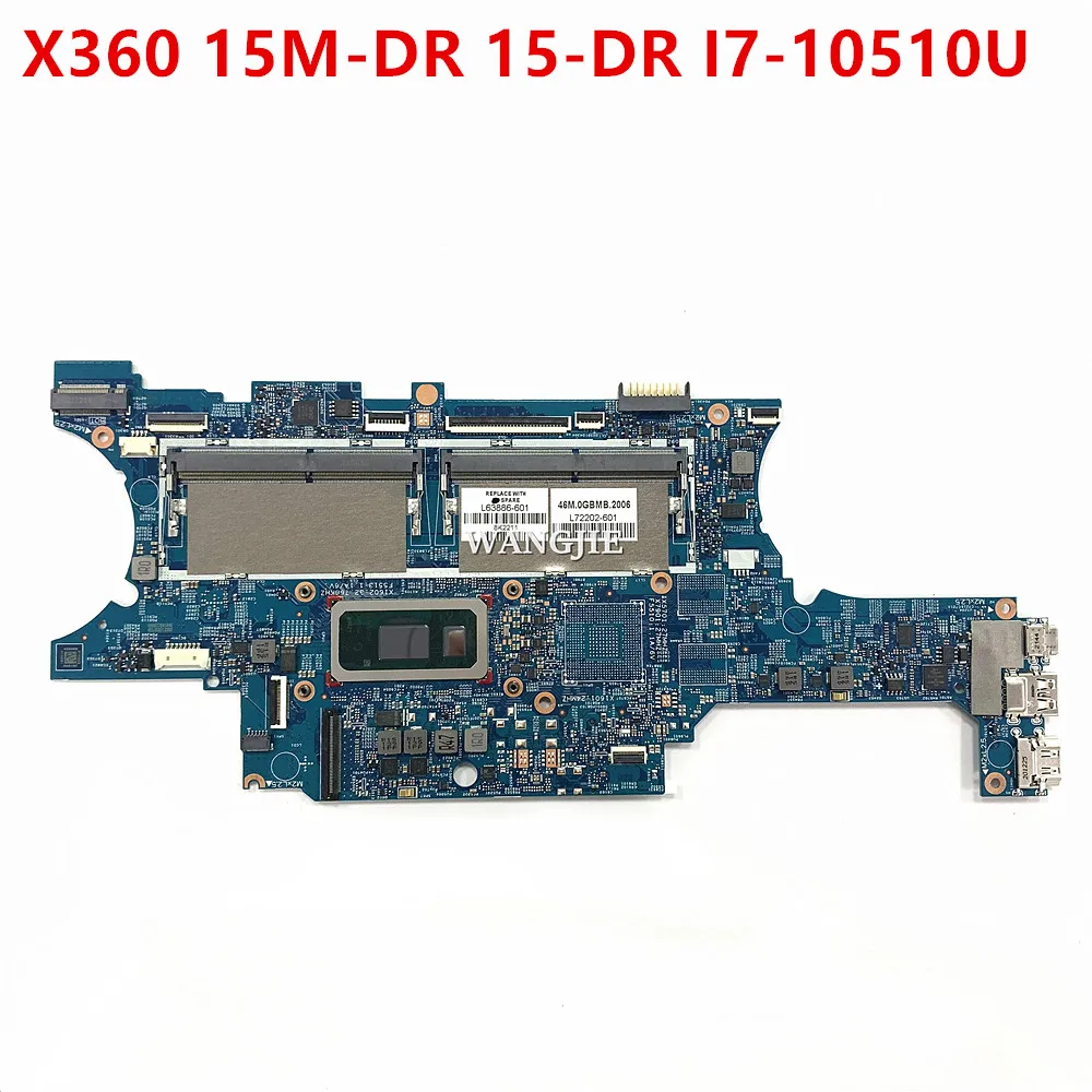 

TPN-W142 For HP X360 Convertible 15M-DR 15-DR Motherboard SRGKW I7-10510U L63886-601 L63886-001 18748-1 448.0GB13.0011