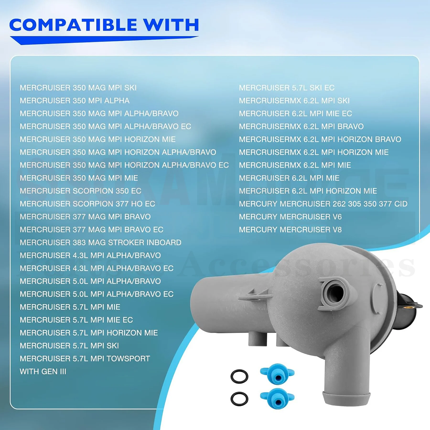 863631T1 Water Distribution Housing Compatible with Mercruiser 4.3 5.0 5.7 6.2 L 350 MAG MPI Sterndrive Motor 863802T2 863444T2