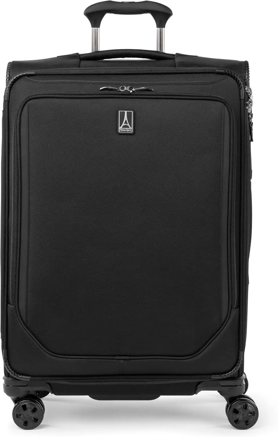 

Lightweight Expandable Checked Luggage, 8-Wheel Spinner Suitcase with TSA Lock, Medium 25-Inch for Men and Women in Black