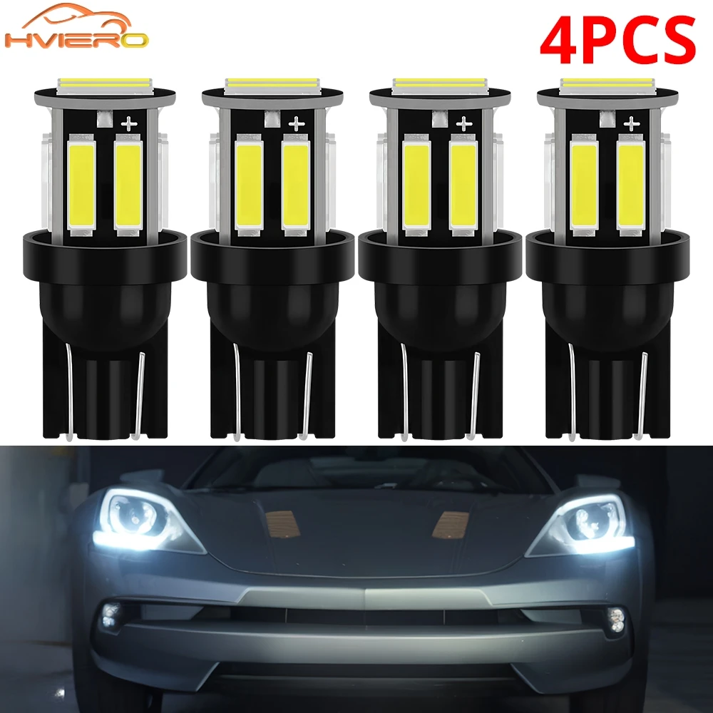 

4 шт. T10 W5W 194 168 Белый 7020 10SMD Автомобильный купольный светодиодный боковой указатель поворота Автоматический стоп-сигнал Лампа номерного знака Лампа двери багажника