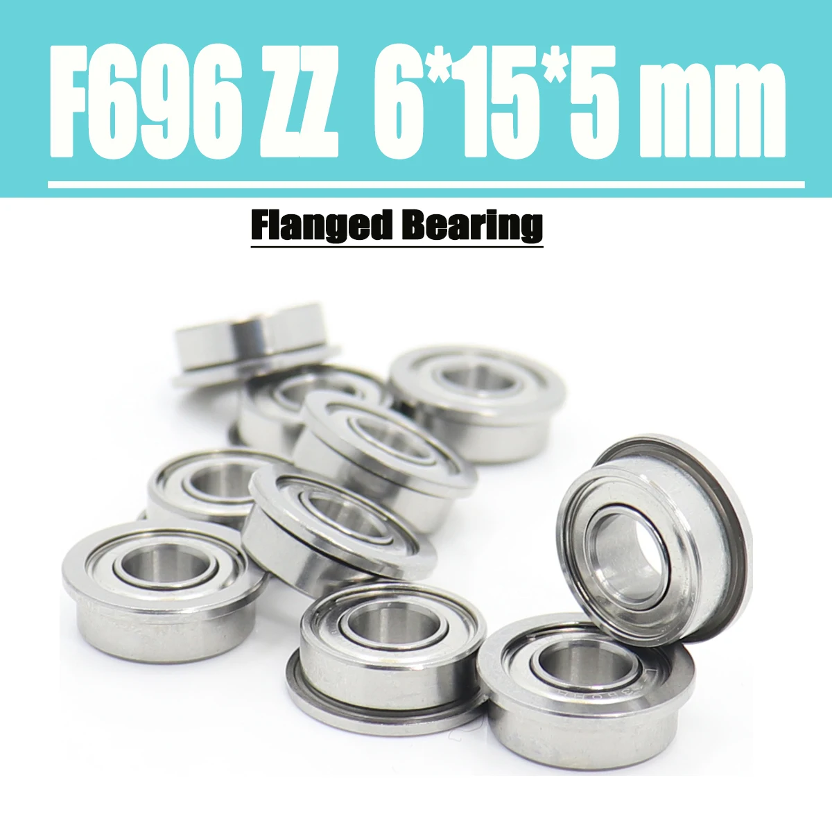 

F696ZZ Подшипник ABEC-5 (10 шт.) 6*15*5 мм Фланцевые шарикоподшипники F696Z F696 ZZ F619/6ZZ