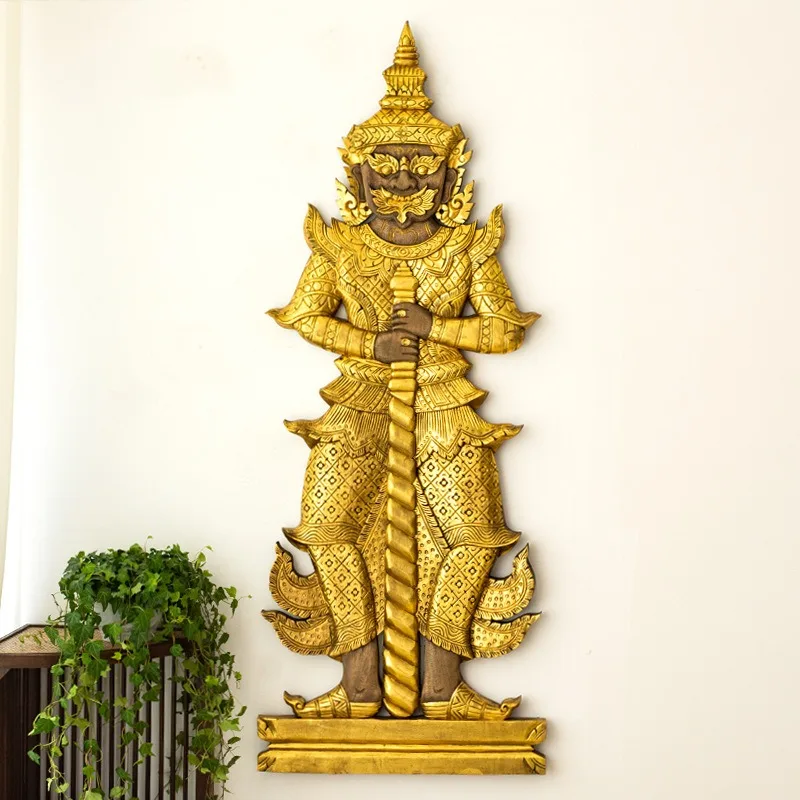 Thailand imported wood carving figure wall decoration South East Asia Thai style hotel massage club wall decoration