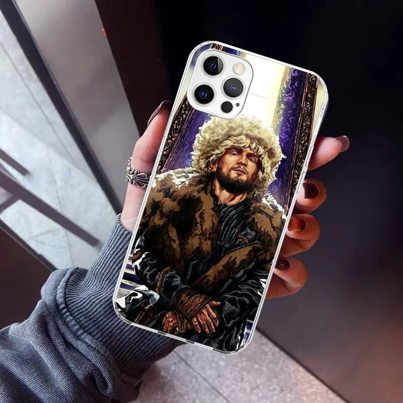 Khabib Nurmagomedov Phone Case For iPhone 16 15 14 13 12 Mini 11 Pro Max Cover 7 Plus X XS XR 8 + SE Silicone Shell Print Fundas