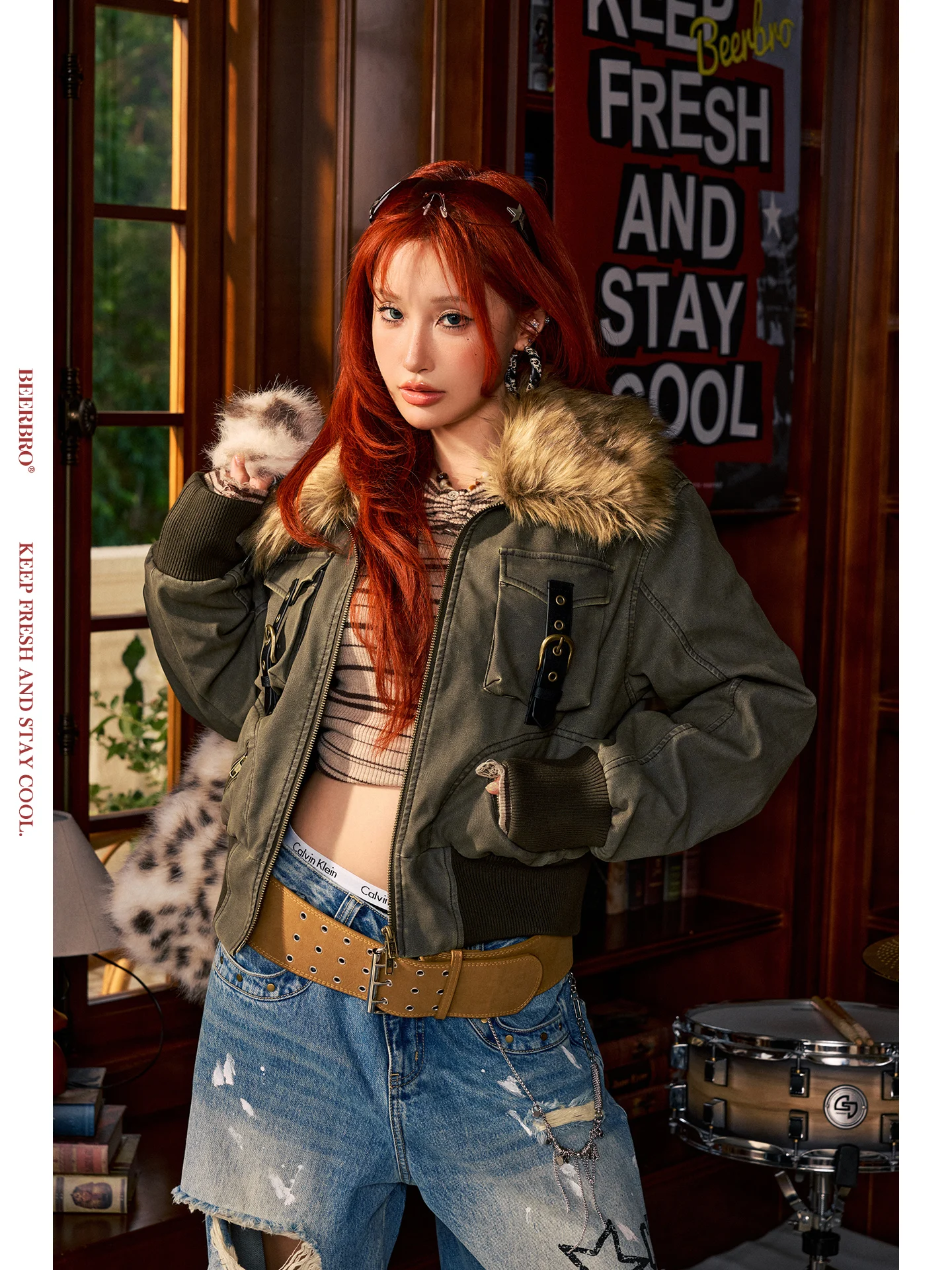 

Кожаная куртка Roabilly с отстегивающимся меховым воротником, в стиле ретро, для молодых девушек, модная верхняя одежда