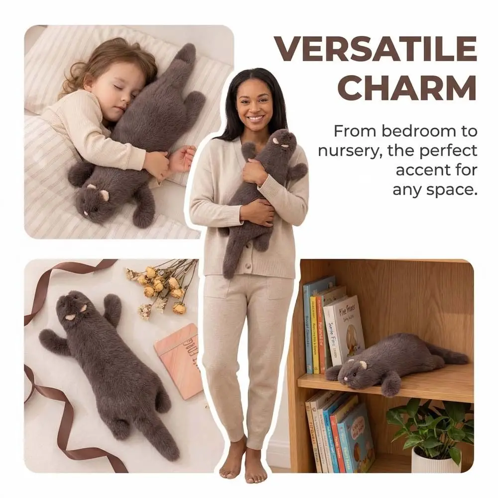 

Soft Fluffy Ferret Stuffed Realistic Design Huggable Ferret Lifelike Appearance 47cm Ferret Stuffed Animal Birthday Gift