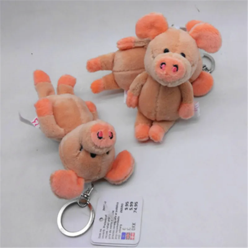 10 cm adorabile divertente animale portachiavi simpatico maiale peluche bambola giocattolo ciondolo portachiavi auto amore signora zaino borsa decorazione accessori regalo