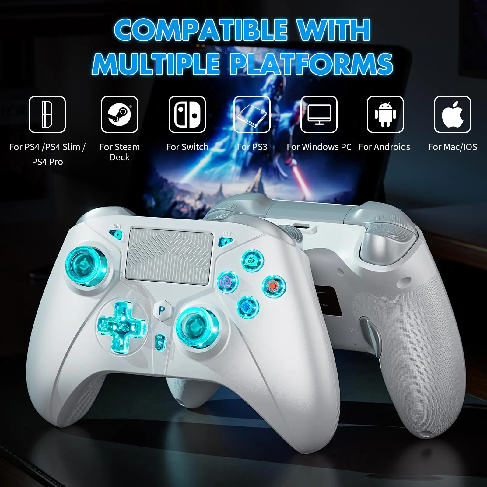 Mando inalámbrico para PS5, controlador de consola PS4, mando a distancia para videojuegos, Turbo Dualsense, función de programa de mando vibratorio
