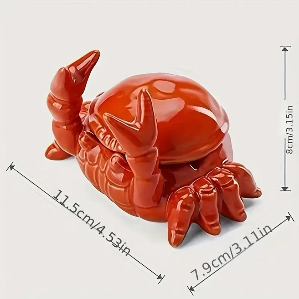 For Living Room Friends Art Present Ceramic Cigar Ashtray With Lid Crab Design Home Decor Gift