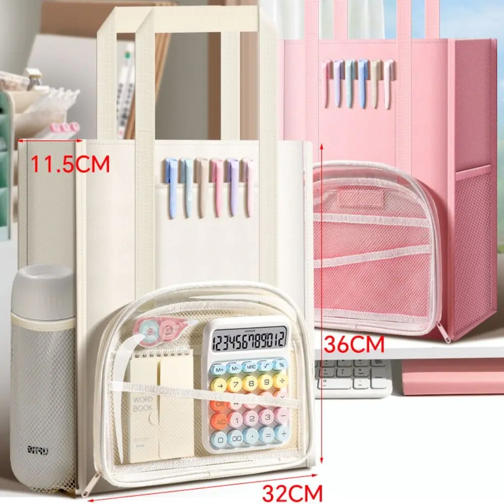 Seven-layer Tote School Bag Large-capacity Portable Students Tutorial Bag Waterproof Stationery Storage Bag Learning Supplies