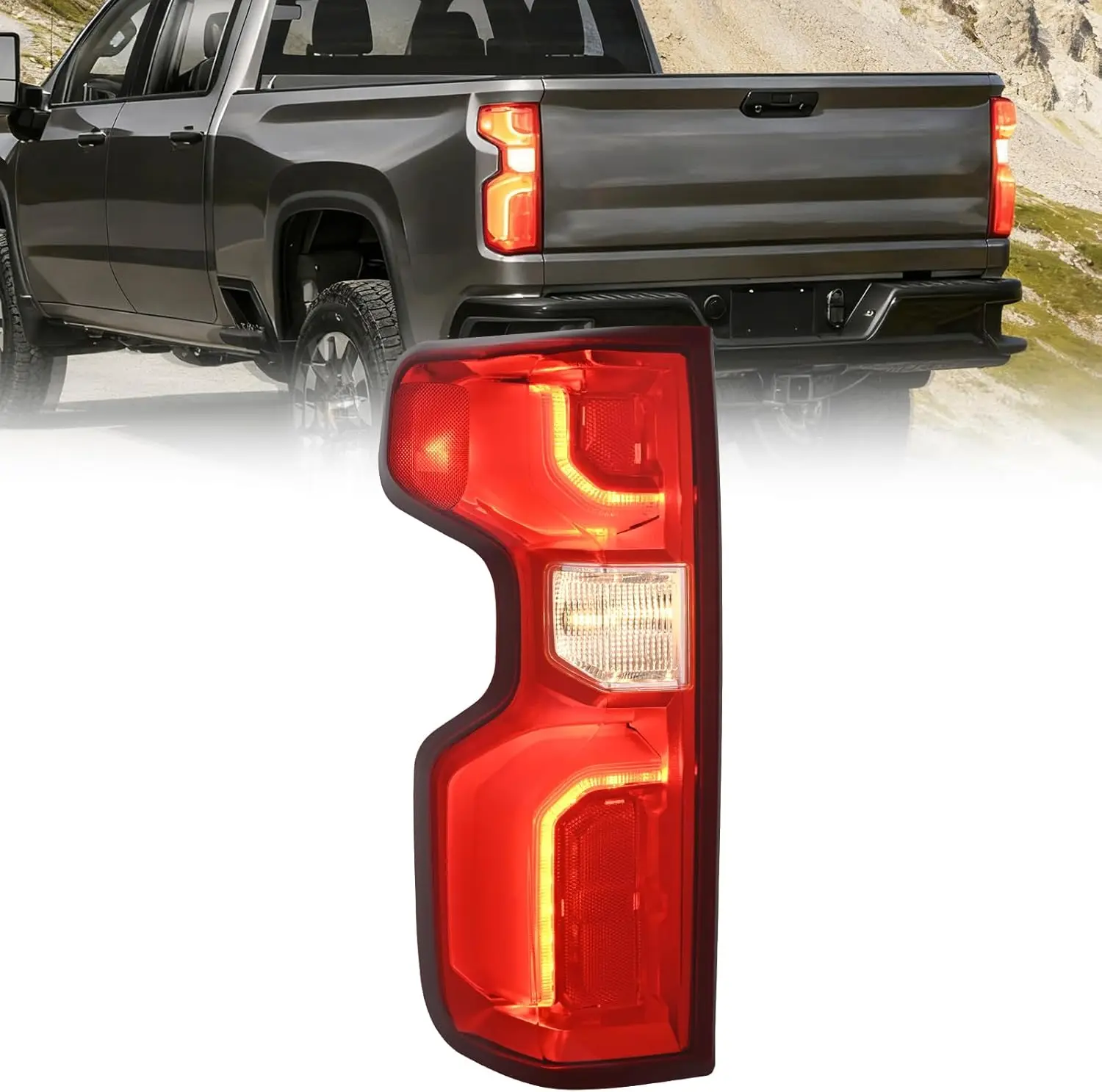 

Nilight Taillight Assembly Compatible with 2019 2020 2021 2022 2023 Chevrolet Silverado 1500 2020-2023 Chevy Silverado 2500HD 3500HD LED Tail Light Rear Lamp Replacement Driver Side