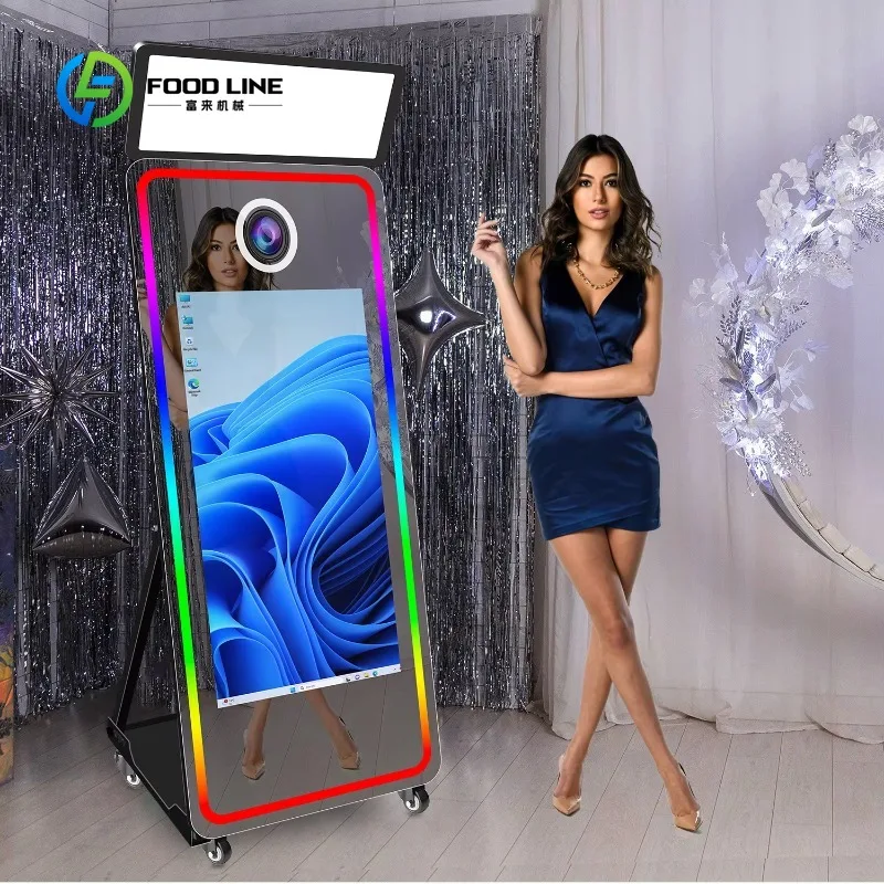 Customized Photo Mirror Booth With 43 Inch Touch Screen Camera and Printer Magic Mirror Photo Booth Machine for Party